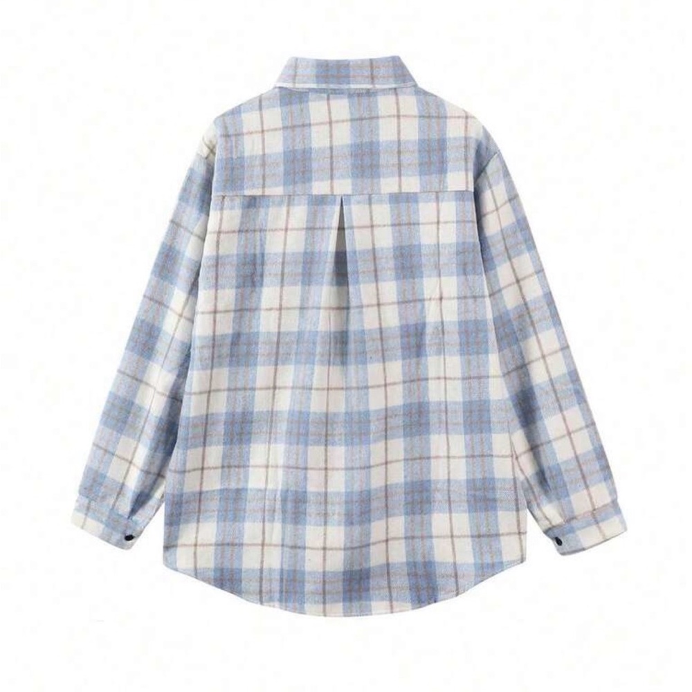 Women's Spring Plaid Patchwork Front Button Pocke… - image 5